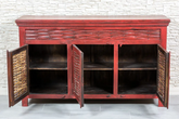 Antique Indian Reclaimed Hand Liberty Solid Wooden Sideboard Red 162x40x96cm A0251
